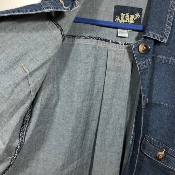 Live A Little Jean Jacket Button Front Size L - Picture 5 of 6